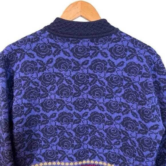 Squaw Valley Blue 100% Wool Size Medium Sweater Heavy High Quality Designer - Picture 4 of 9